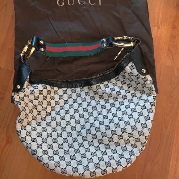 Gucci Handbags - Gucci Canvas Vintage Bamboo Hobo Bag